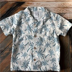 EUC Carters Hawaiian Button Down Palm Tree Shirt